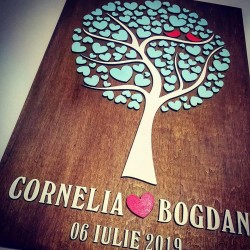 Tablou din lemn 3D "guest book"
